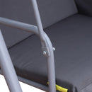 Dondolo 2 Posti da Giardino 175x112x165 cm con Tavolino Tessuto Oxford Grigio