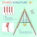 Altalena da Giardino 4 Posti 290x180x196 cm con Cavallina in Metallo