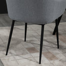 Set 2 Sedie Imbottite 59,5x56,5x81 cm in Lino Grigio Chiaro