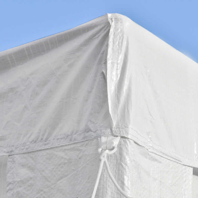 Tendostruttura da Giardino 6x3m in Metallo e Polietilene Bianco