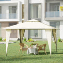 Gazebo da Giardino 3,5x3,5x2,7m in Metallo Doppio Tettuccio Beige