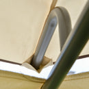 Gazebo da Giardino 3,5x3,5x2,7m in Metallo Doppio Tettuccio Beige