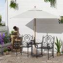 Panchina 2 Posti da Giardino 160x61x96 cm con Tavolino Nera