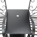 Panchina 2 Posti da Giardino 160x61x96 cm con Tavolino Nera