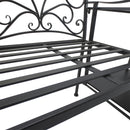 Panchina 2 Posti da Giardino 160x61x96 cm con Tavolino Nera