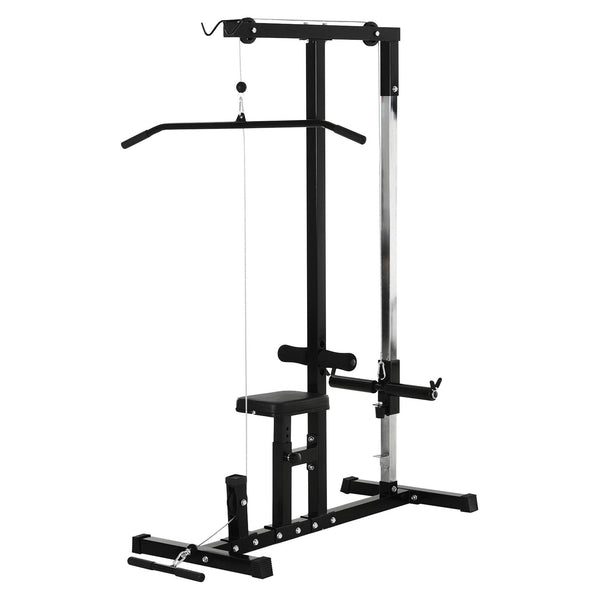 Stazione Fitness Pull Down Multifunzione con Panca e Cavo Regolabile in Acciaio Nero prezzo