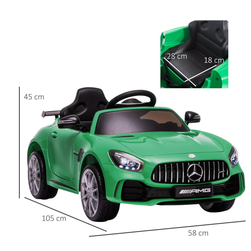 Macchina Elettrica per Bambini 12V con Licenza Mercedes GTR AMG Verde