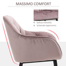 Set 2 Sedie Imbottite 59,5x55,5x83,5 cm in Velluto Rosa