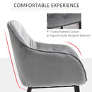 Set 2 Sedie Imbottite 59,5x55,5x83,5 cm in Velluto Grigie