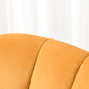 Poltrona Imbottita 79x66,5x79 cm in Tessuto Vellutato Giallo