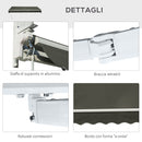 Tenda da Sole Avvolgibile a Parete 3,5x2,5m in Alluminio e Poliestre Grigia