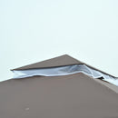 Gazebo da Giardino 3x3m con Zanzariera in Metallo e Poliestere Marrone e Bianco