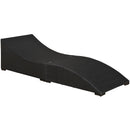 Lettino Prendisole Pieghevole da Giardino 198x68x50 cm in Rattan Nero e Bianco Crema