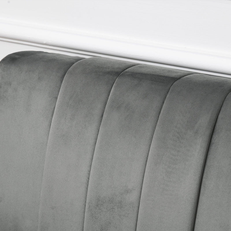 Divano 3 Posti 203x84x83 cm in Velluto Grigio Scuro