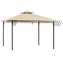 Gazebo da Giardino 3,25x3,25m con Telo Estraibile Marrone Chiaro