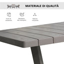 Set Salotto da Giardino Divano 2 Poltrone e Tavolino in Polipropilene Grigio