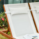 Lettino Prendisole Doppio da Giardino 210x155x175 cm in Legno e Textilene Beige