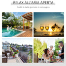 Set  Tavolo con 4 Sedie da Giardino in Rattan Nero