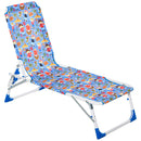 Lettino Prendisole Pieghevole per Bambini 118x40x24 cm in Metallo e Poliestere Azzurro