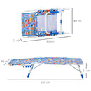 Lettino Prendisole Pieghevole per Bambini 118x40x24 cm in Metallo e Poliestere Azzurro