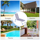 Lettino Prendisole Pieghevole per Bambini 118x40x24 cm in Metallo e Poliestere Azzurro