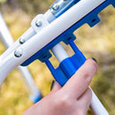 Lettino Prendisole Pieghevole per Bambini 118x40x24 cm in Metallo e Poliestere Azzurro