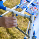 Lettino Prendisole Pieghevole per Bambini 118x40x24 cm in Metallo e Poliestere Azzurro