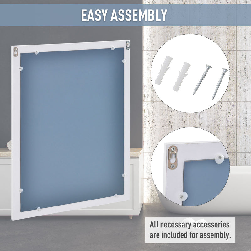 Specchio da Parete 52x72x1,9 cm con Cornice in MDF Bianca