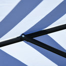 Ombrellone da Giardino Ø2,27m in Metallo e Poliestere Strisce Blu e Bianche