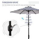 Ombrellone da Giardino Ø2,27m in Metallo e Poliestere Strisce Blu e Bianche