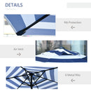 Ombrellone da Giardino Ø2,27m in Metallo e Poliestere Strisce Blu e Bianche