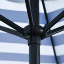 Ombrellone da Giardino Ø2,27m in Metallo e Poliestere Strisce Blu e Bianche