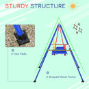 Altalena per Bambini da Giardino 140x110x120 cm Seggiolino con Cintura di Sicurezza Multicolor