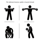 Set 2 Manubri 12 Dischi 20Kg in Acciaio e Plastica Nero