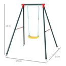 Altalena per Bambini da Giardino 155x160x180 cm in Metallo Verde