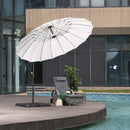 Ombrellone da Giardino Ø2,96m in Metallo e Poliestere Crema