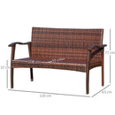 Divano 2 Posti da Giardino 120x63x77 cm in Rattan con Cuscini Marrone e Cachi