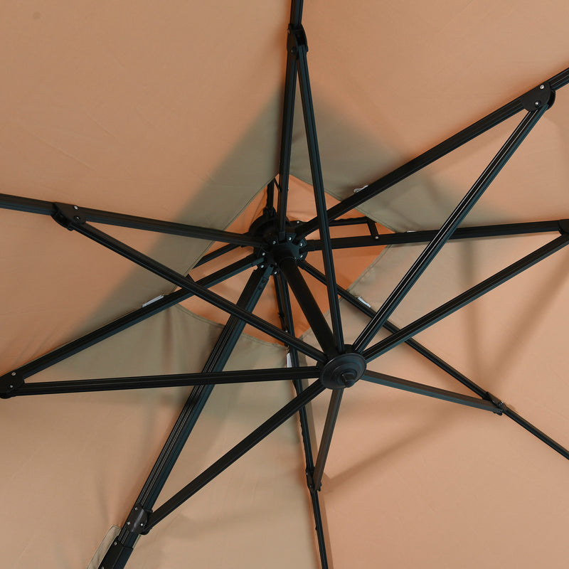 Ombrellone da Giardino 2,94x2,94m in Alluminio e Poliestere Khaki