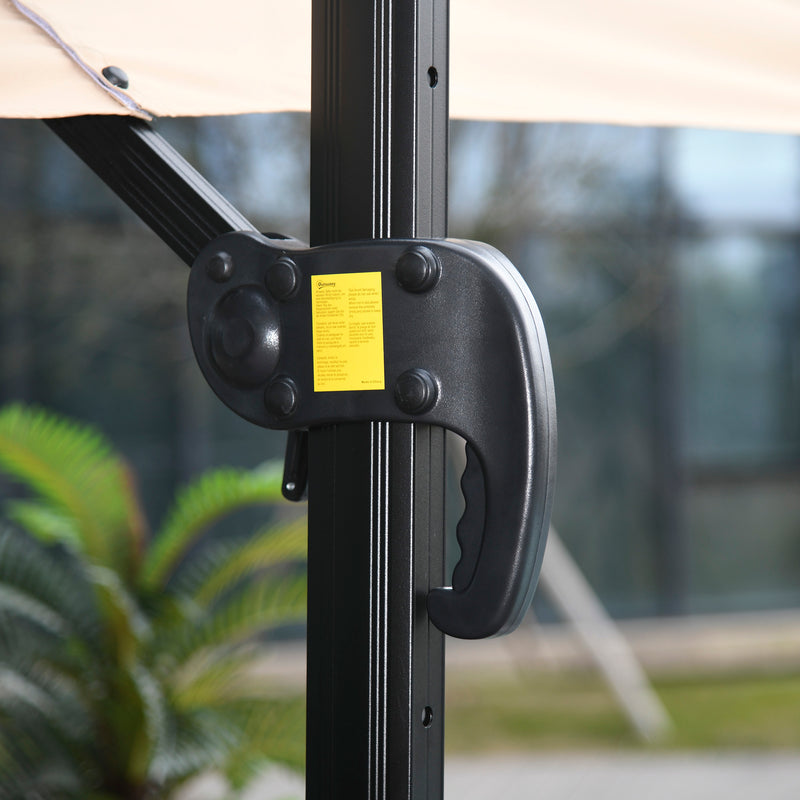 Ombrellone da Giardino 2,94x2,94m in Alluminio e Poliestere Khaki