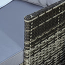 Set Salotto da Giardino Divano con Penisola e Tavolino in Rattan Grigio