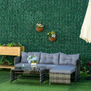 Set Salotto da Giardino Divano con Penisola e Tavolino in Rattan Grigio