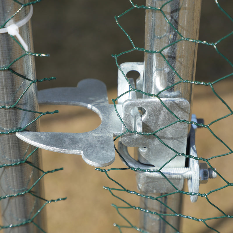 Recinto per Animali Cani Cuccioli Galline 300x600x195 cm in Metallo Galvanizzato Argento