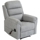 Poltrona Massaggiante e Riscaldante Reclinabile Manualmente a 135° 87x95x109 cm in Ciniglia Grigio Chiaro      