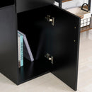 Scrivania da Ufficio Porta PC 120x60x74 cm con Mensole Ripiano Tastiera  Nera