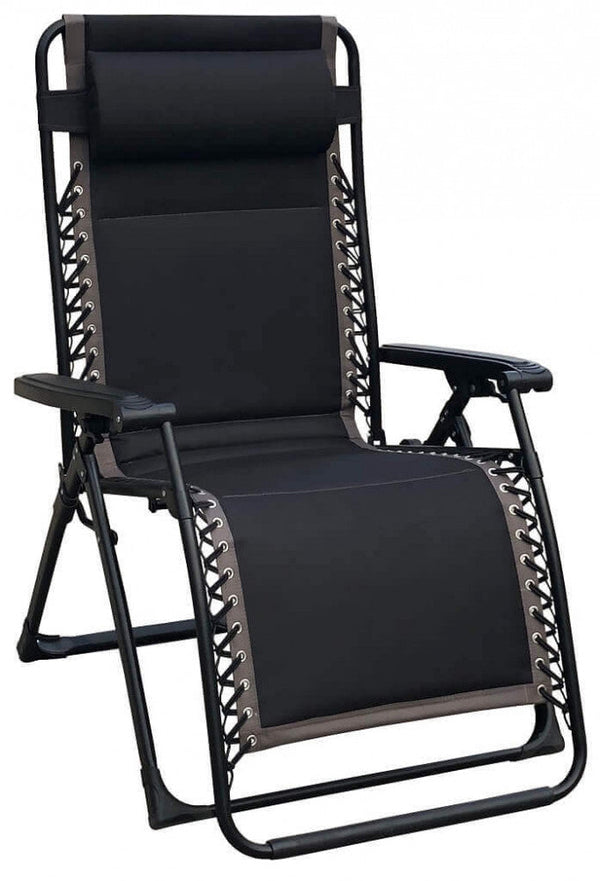 Sedia Sdraio Zero Gravity Reclinabile Pieghevole 165x79x117 h cm in Metallo e Oxford Nero acquista