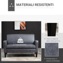 Divano 2 Posti 122x72x74 cm in Tessuto Grigio