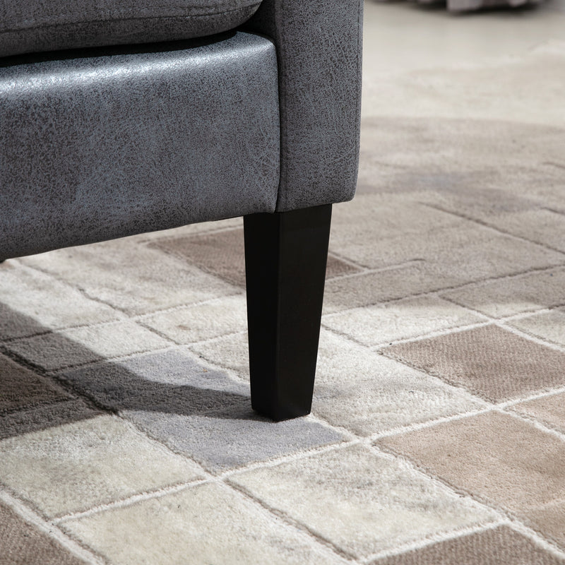 Divano 2 Posti 122x72x74 cm in Tessuto Grigio