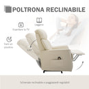 Poltrona Alzapersona Elettrica 1 Motore in Similpelle Crema