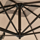 Ombrellone da Giardino Decentrato 2,68x2,68m in Alluminio e Poliestere Khaki