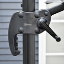 Ombrellone da Giardino Decentrato 2,68x2,68m in Alluminio e Poliestere Khaki